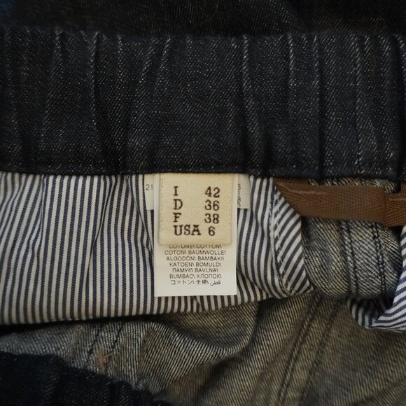 Brunello Cucinelli Monili Jeans Blue Cargo Denim Drawstring Relaxed Fit Size 6 - Picture 9 of 10